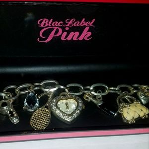 Blac Label PINK Chunky Silver Charm Bracelet (OSFM)